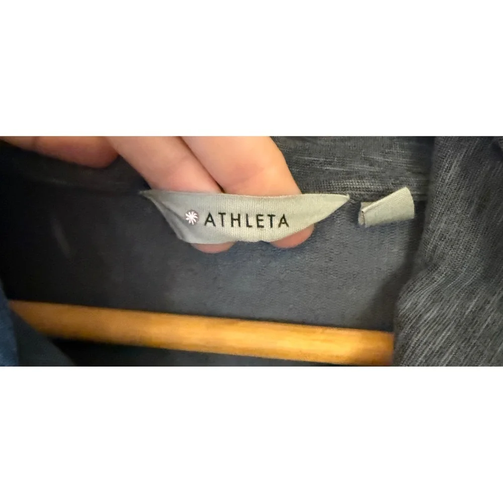 Wmns Gray Athleta Cowl Neck Tunic Sweatshirt Pockets Size‎ XS Yoga Sporty Comfy